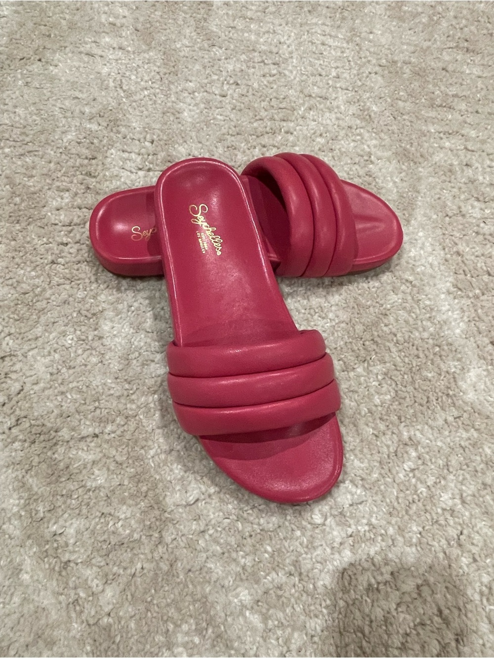 Seychelles Rose-Pink Padded Slide Mules